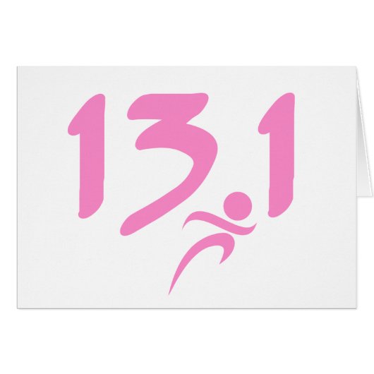 Pink 13.1 half-marathon cards (Front Horizontal)