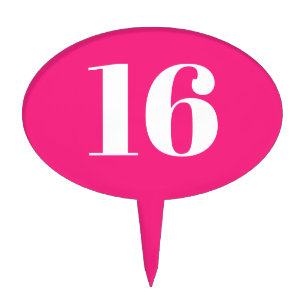 Pink 16th Birthday party cake topper picks