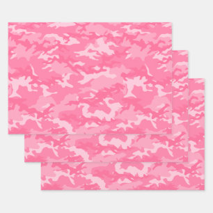 Pink 1 Camo Camouflage Wrapping Paper Sheets