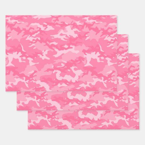 Pink 1 Camo Camouflage Wrapping Paper Sheets