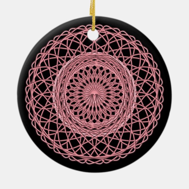 Pink 1 ceramic ornament (Back)