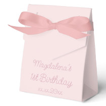 pink 1st birthday favor boxes