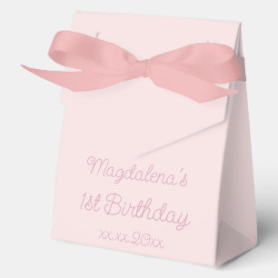 pink 1st birthday favor boxes