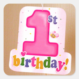 Pink 1st Birthday Tag on Door