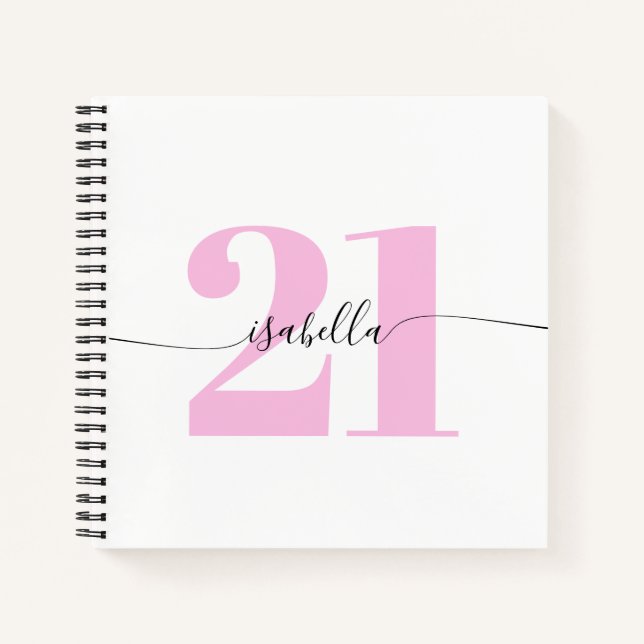 Pink 21st Birthday Notebook (Front)