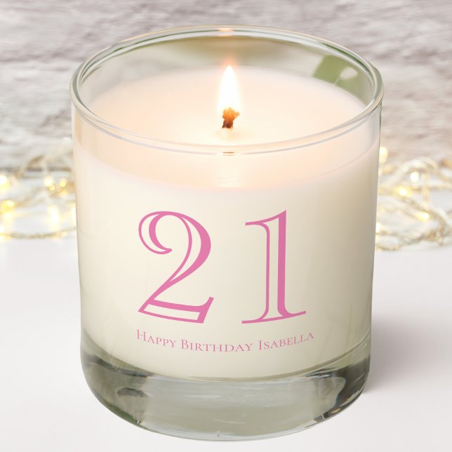 Pink | 21st Birthday | Scented Jar Candle (Creator Uploaded)