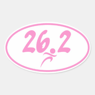 Pink 26.2 marathon oval sticker