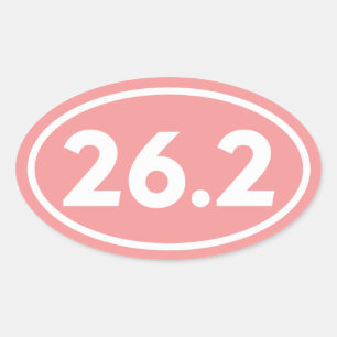 Pink 26.2 Marathon Oval Sticker