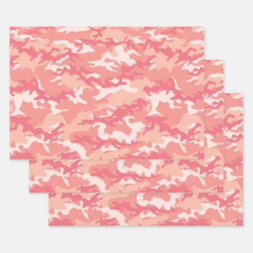 Pink 2 Camo Camouflage Wrapping Paper Sheets