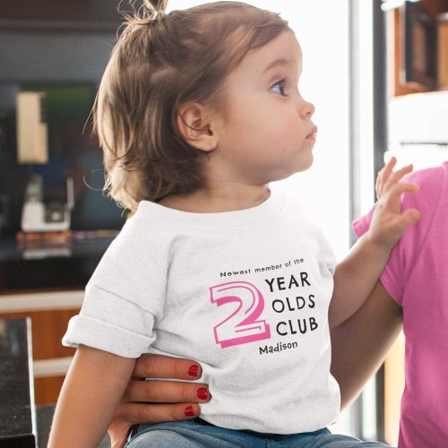 Pink  2nd Birthday  Personalized Toddler T_shirt