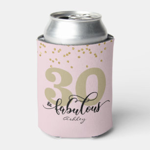 Pink 30 and Fabulous Birthday Can Cooler