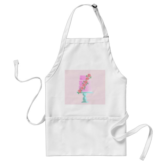 Pink 3 Tier Cake Adult Apron (Front)