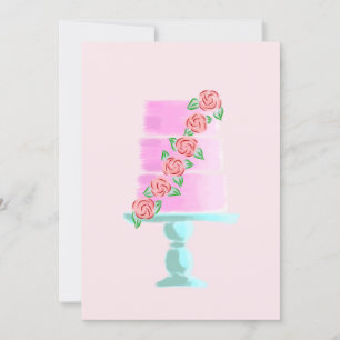 Pink 3 Tier Cake Invitation