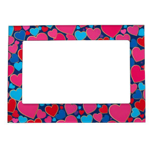 PInk 3d hearts Magnetic Frame