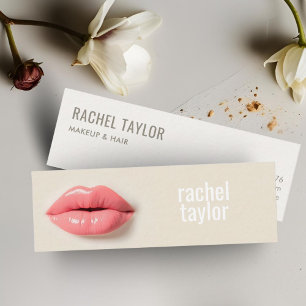 Pink 3D Lips Modern Professional Mini Business Card