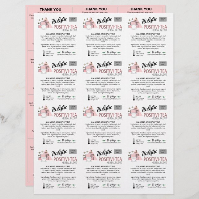 Pink 3x4 Small Square Sample Inserts  (Front/Back)