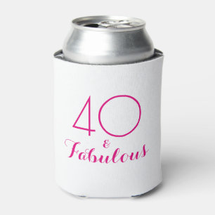 Pink 40 and Fabulous Birthday Gift Can Cooler