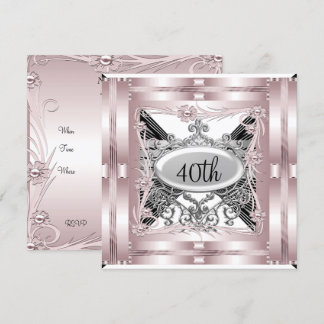 Pink 40th Birthday Party Invitation any Occasion