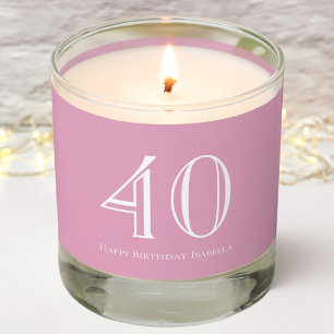 Pink 40th Birthday Scented Jar Candle