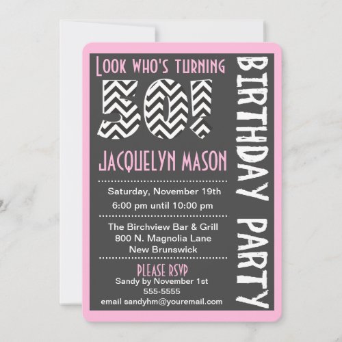 Pink 50 Already Custom Birthday Invitation