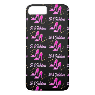 PINK 50 AND FABULOUS BIRTHDAY SHOE DESIGN iPhone 8 PLUS/7 PLUS CASE