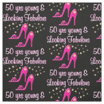 PINK 50 YEARS YOUNG AND FABULOUS FABRIC