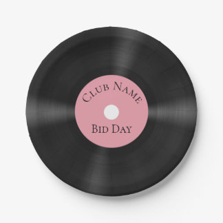 Pink 50's Style LP Record Custom Paper Plates
