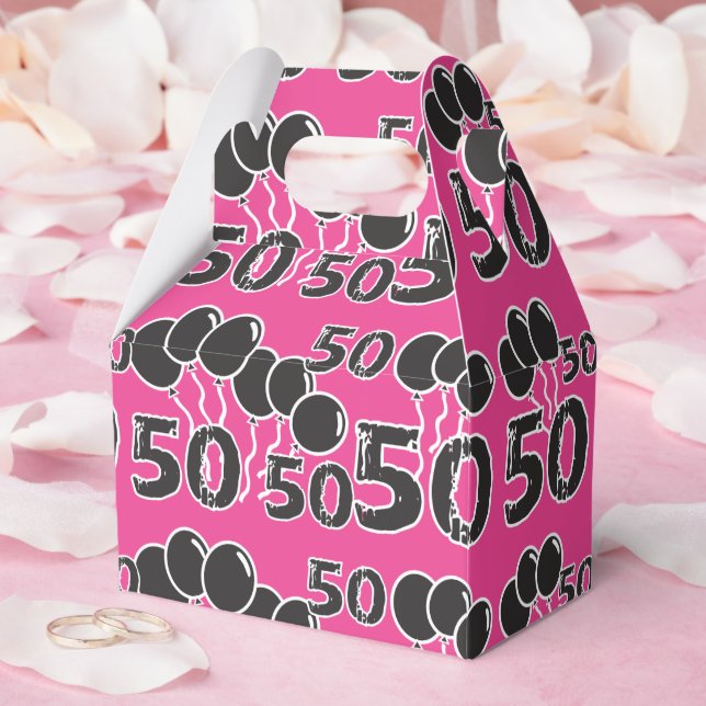 PINK 50th Birthday Party Favor Box (Wedding)