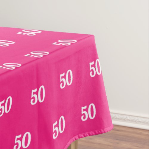 Pink 50th Birthday party tablecloth pattern design