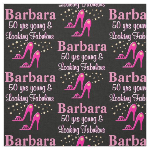 PINK 50TH BIRTHDAY PERSONALIZED SHOE FABRIC