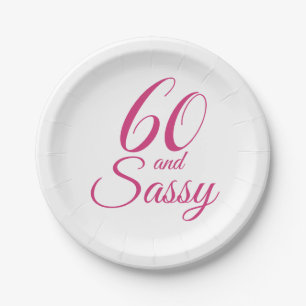 Pink 60 and Sassy Birthday Party Paper Plates