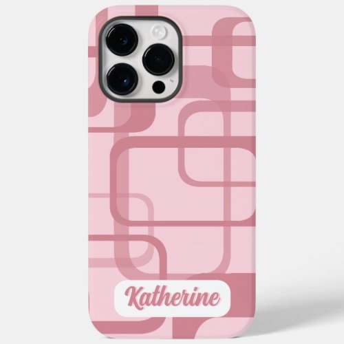 Pink 60s 70s Abstract Pattern Name Case_Mate iPhone 14 Pro Max Case