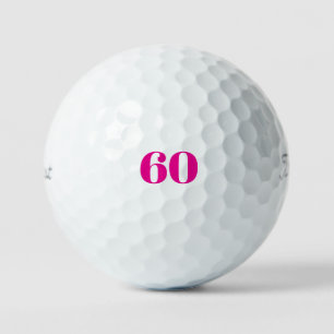 Pink 60th Birthday Generic Titleist Pro V1 Golf Balls