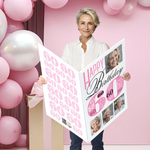 Pink 60th Birthday Photo Card