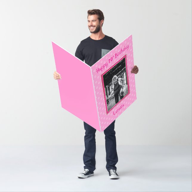 Pink 70th Birthday Card (In Situ)