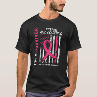 Pink 7 Year Breast Cancer Survivor Gifts Women Ame T-Shirt