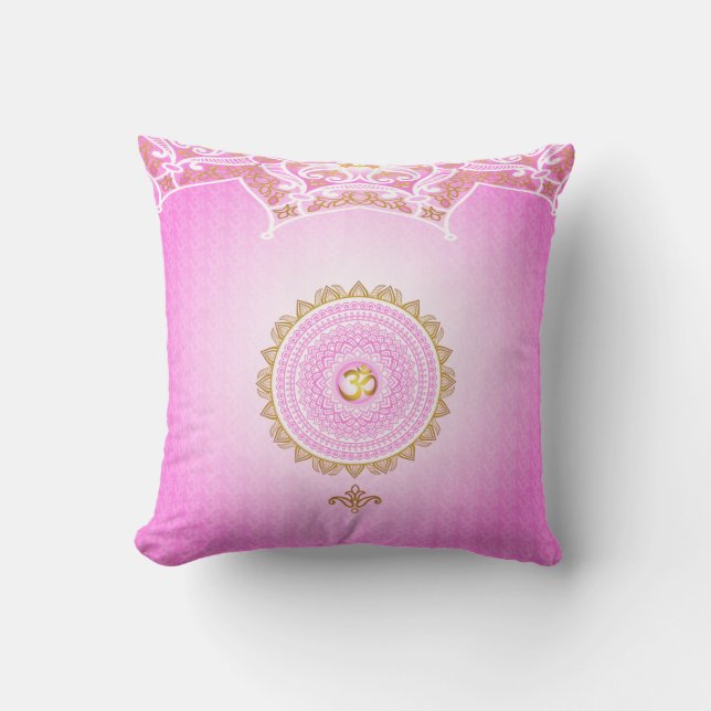 Pink, 7th Chakra, Sahasrana Pillow (Front)