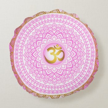 Pink 7th Chakra  Sahasrana Pink Pillow by OmThatLife at Zazzle
