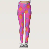 Memphis Style 80s Geometric Bright Color Pattern Leggings, Zazzle