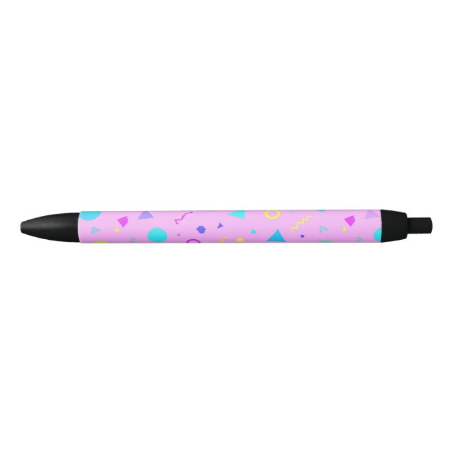 Pink 80s Memphis Geometric Pattern Pen (Front)