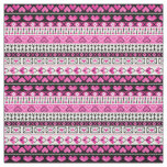 Pink 8 Bit Love Hearts Fabric