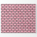 [ Thumbnail: Pink 8-Bit Pixelated Style Bricks Pattern Wrapping Paper ]