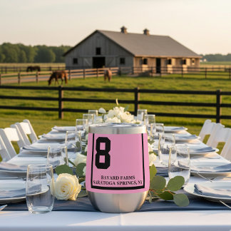 Pink 8 Personalized Derby Horse Race  Thermal Wine Tumbler