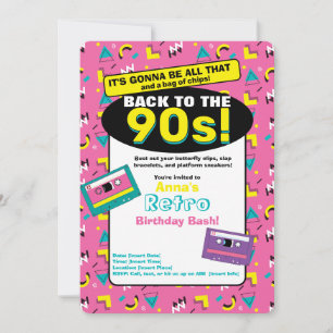 Pink 90's Invitation
