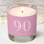 Pink | 90th Birthday | Scented Jar Candle<br><div class="desc">Introducing our personalized 90th Birthday Scented Candle - the perfect gift for anyone celebrating this milestone occasion! Featuring elegant white typography and the recipient's name on a cute pink background. This 90th Birthday Scented Candle is fully customizable, adding a special touch and making it a one-of-kind keepsake that the recipient...</div>