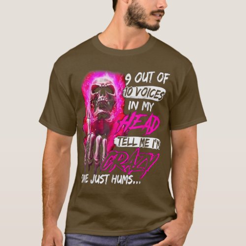 Pink  9 out of 10 voices in my head tell me im cr T_Shirt