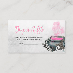 Pink A Baby is Brewing Baby Shower Diaper Raffle Enclosure Card