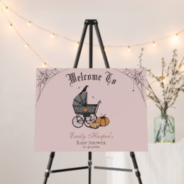 Pink A Baby is Brewing Baby Shower Welcome Sign