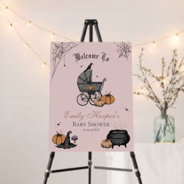Pink A Baby is Brewing Baby Shower Welcome Sign