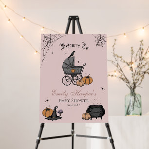 Pink A Baby is Brewing Baby Shower Welcome Sign